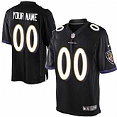 Customized Men Baltimore Ravens Black Team Color Nike Game Stitched Jersey,baseball caps,new era cap wholesale,wholesale hats